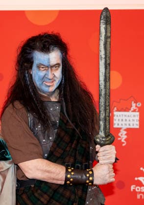 In the picture State Premier Markus Soeder CSU is on the road as Braveheart Veitshoechheim, Mainfrankensaele, 06 02 2026, Fastnacht in Franken 2026 Copyright: HMBxMedia xJulienxBecker