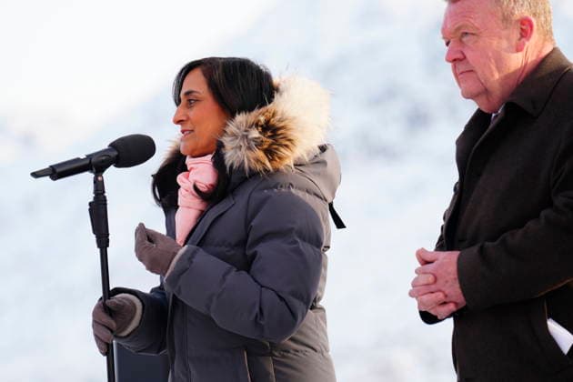 Joint Canadian, Danish, and Greenlandic press conference Canada s Foreign Minister Anita Anand talks to the press during a press conference with Danish Foreign Minister Lars Loekke Rasmussen and Greenland s Minister for Foreign Affairs, Vivian Motzfeldt not seen in Nuuk, Greenland Saturday, February 7, 2026 , Greenland Denmark  Copyright: IdaxMariexOdgaardx spdk20260207-165847-L