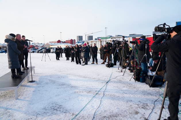 oint Canadian, Danish, and Greenlandic press conference Foreign Minister Lars Loekke Rasmussen talks to the press during a press conference with Canada s Foreign Minister Anita Anand Danish and Greenland s Minister for Foreign Affairs, Vivian Motzfeldt in Nuuk, Greenland Saturday, February 7, 2026 , Greenland Denmark  Copyright: IdaxMariexOdgaardx spdk20260207-170157-L
