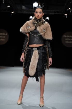 Modad catwalk during Madrid Fashion Week in Madrid - 07 Feb 2026 A model walks the runway in a design by designer CSDMM at the Momad catwalk during the Madrid Fashion Week at Ifema. Madrid Spain Copyright: xAtilanoxGarciax xSOPAxImagesx photos04474