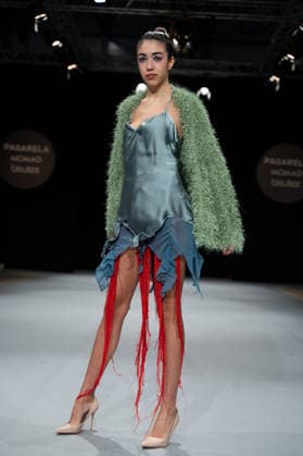Modad catwalk during Madrid Fashion Week in Madrid - 07 Feb 2026 A model walks the runway in a design by designer CSDMM at the Momad catwalk during the Madrid Fashion Week at Ifema. Madrid Spain Copyright: xAtilanoxGarciax xSOPAxImagesx photos04479