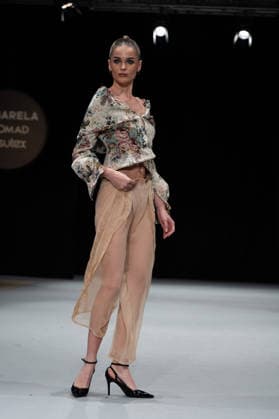 Modad catwalk during Madrid Fashion Week in Madrid - 07 Feb 2026 A model walks the runway in a design by designer CSDMM at the Momad catwalk during the Madrid Fashion Week at Ifema. Madrid Spain Copyright: xAtilanoxGarciax xSOPAxImagesx photos04483