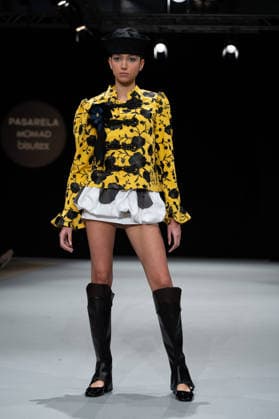 Modad catwalk during Madrid Fashion Week in Madrid - 07 Feb 2026 A model walks the runway in a design by designer CSDMM at the Momad catwalk during the Madrid Fashion Week at Ifema. Madrid Spain Copyright: xAtilanoxGarciax xSOPAxImagesx photos04490