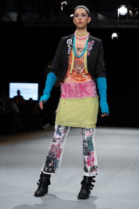 Modad catwalk during Madrid Fashion Week in Madrid - 07 Feb 2026 A model walks the runway in a design by designer CSDMM at the Momad catwalk during the Madrid Fashion Week at Ifema. Madrid Spain Copyright: xAtilanoxGarciax xSOPAxImagesx photos04504