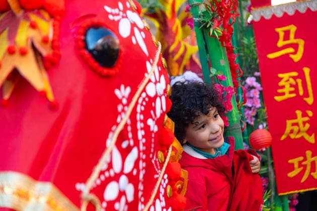 Chinese New Year celebrations in Mexico City MEXICO CITY, MEXICO - FEBRUARY 07: A child takes part in a parade during Chinese New Year celebrations, through the streets of the city center, in Mexico City, Mexico on February 07, 2026. Dozens of dragon and lion dancers paraded close to spectators in Mexico City s center, marking the start of Chinese New Year celebrations, the Year of the Horse. Daniel Cardenas Anadolu Mexico City Mexico. Editorial use only. Please get in touch for any other usage.  Copyright: x2026xAnadoluxDanielxCardenasx