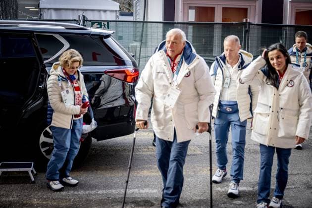 MILAN - King Harald and Queen Sonja of Norway visit the men s 5000 meters Milano Speed Skating Stadium during the Milan Cortina 2026 Winter Olympics. ROBIN UTRECHT ANP netherlands out - belgium out  Copyright: xx x550036566x originalFilename: 550036566.jpg