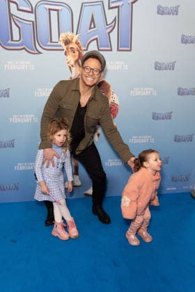 February 8, 2026, London, United Kingdom: Joe Swash with children, Belle and Rose attend the GOAT film screening, at Picturehouse Central in Piccadilly, London. London United Kingdom - ZUMAs197 20260208_aaa_s197_178 Copyright: xPhilxLewisx