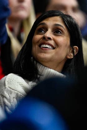 Winter Olympics - Usha Vance At Milano Ice Skating Arena - Milan Second Lady of the United States and wife of JD Vance (not pictured), Usha Vance is seen in the stands at the Women Single Skating - Free Skating event on day two of the Milano Cortina 2026 Winter Olympic games at Milano Ice Skating Arena on February 8, 2026 in Milan, Italy. Photo by JMP ABACAPRESS.COM Milan Italy  Copyright: xJMP ABACAx