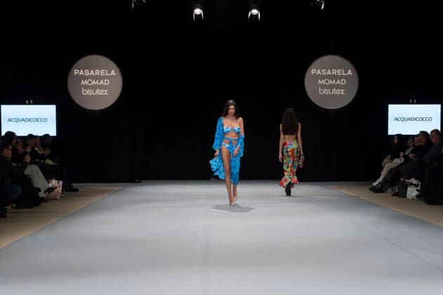 February 9, 2026, Madrid, Madrid, Spain: The model walks the runway at the MOMAD International Fashion Show, wearing designs by students from the ACQUADICOCCO, Madrid School of Fashion Design), Madrid, (02.06.26) Madrid Spain  - ZUMAc312 20260209_zsp_c312_003 Copyright: xOscarxManuelxSanchezx
