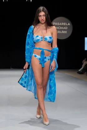 February 9, 2026, Madrid, Madrid, Spain: The model walks the runway at the MOMAD International Fashion Show, wearing designs by students from the ACQUADICOCCO, Madrid School of Fashion Design), Madrid, (02.06.26) Madrid Spain  - ZUMAc312 20260209_zsp_c312_002 Copyright: xOscarxManuelxSanchezx