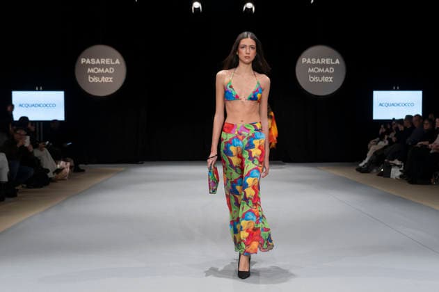 February 9, 2026, Madrid, Madrid, Spain: The model walks the runway at the MOMAD International Fashion Show, wearing designs by students from the ACQUADICOCCO, Madrid School of Fashion Design), Madrid, (02.06.26) Madrid Spain  - ZUMAc312 20260209_zsp_c312_007 Copyright: xOscarxManuelxSanchezx