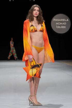 February 9, 2026, Madrid, Madrid, Spain: The model walks the runway at the MOMAD International Fashion Show, wearing designs by students from the ACQUADICOCCO, Madrid School of Fashion Design), Madrid, (02.06.26) Madrid Spain  - ZUMAc312 20260209_zsp_c312_015 Copyright: xOscarxManuelxSanchezx