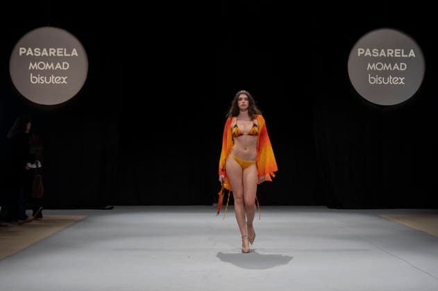 February 9, 2026, Madrid, Madrid, Spain: The model walks the runway at the MOMAD International Fashion Show, wearing designs by students from the ACQUADICOCCO, Madrid School of Fashion Design), Madrid, (02.06.26) Madrid Spain  - ZUMAc312 20260209_zsp_c312_009 Copyright: xOscarxManuelxSanchezx