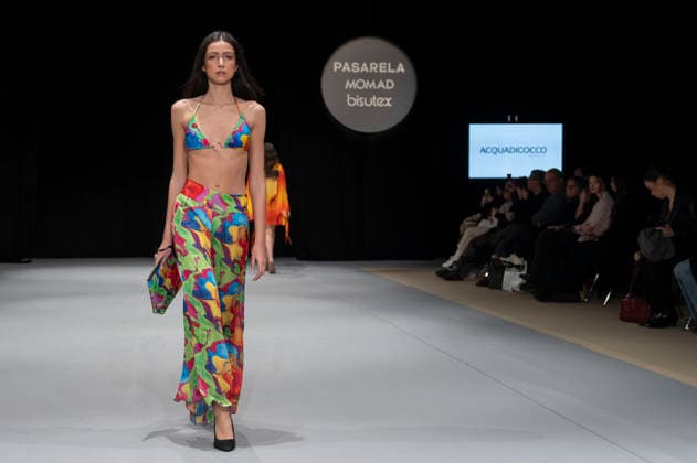 February 9, 2026, Madrid, Madrid, Spain: The model walks the runway at the MOMAD International Fashion Show, wearing designs by students from the ACQUADICOCCO, Madrid School of Fashion Design), Madrid, (02.06.26) Madrid Spain  - ZUMAc312 20260209_zsp_c312_022 Copyright: xOscarxManuelxSanchezx
