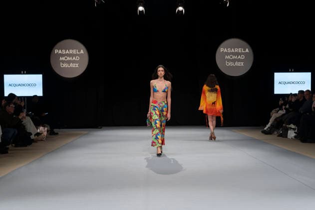 February 9, 2026, Madrid, Madrid, Spain: The model walks the runway at the MOMAD International Fashion Show, wearing designs by students from the ACQUADICOCCO, Madrid School of Fashion Design), Madrid, (02.06.26) Madrid Spain  - ZUMAc312 20260209_zsp_c312_032 Copyright: xOscarxManuelxSanchezx