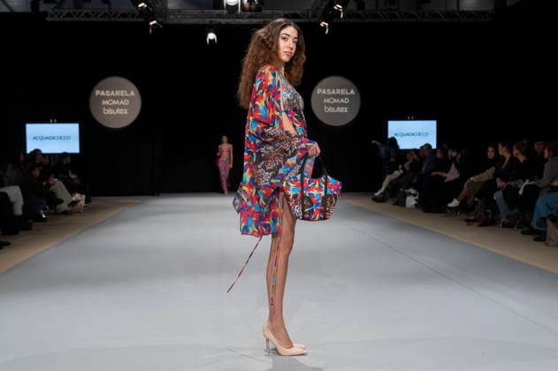 February 9, 2026, Madrid, Madrid, Spain: The model walks the runway at the MOMAD International Fashion Show, wearing designs by students from the ACQUADICOCCO, Madrid School of Fashion Design), Madrid, (02.06.26) Madrid Spain  - ZUMAc312 20260209_zsp_c312_035 Copyright: xOscarxManuelxSanchezx