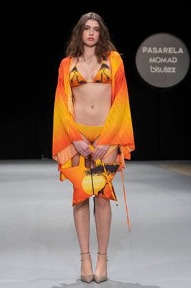 February 9, 2026, Madrid, Madrid, Spain: The model walks the runway at the MOMAD International Fashion Show, wearing designs by students from the ACQUADICOCCO, Madrid School of Fashion Design), Madrid, (02.06.26) Madrid Spain  - ZUMAc312 20260209_zsp_c312_026 Copyright: xOscarxManuelxSanchezx