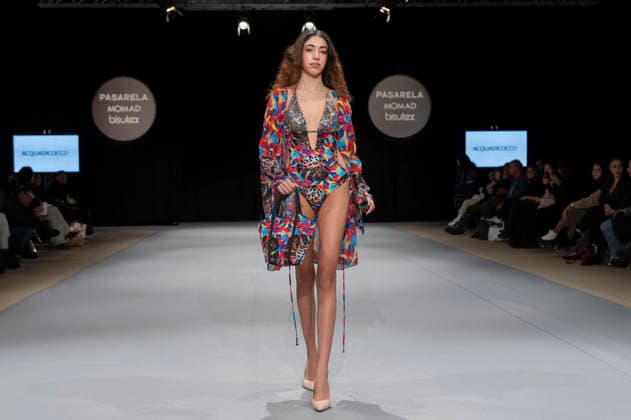 February 9, 2026, Madrid, Madrid, Spain: The model walks the runway at the MOMAD International Fashion Show, wearing designs by students from the ACQUADICOCCO, Madrid School of Fashion Design), Madrid, (02.06.26) Madrid Spain  - ZUMAc312 20260209_zsp_c312_040 Copyright: xOscarxManuelxSanchezx