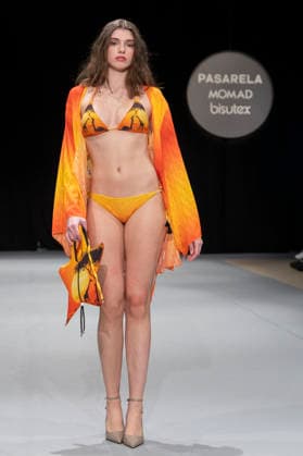 February 9, 2026, Madrid, Madrid, Spain: The model walks the runway at the MOMAD International Fashion Show, wearing designs by students from the ACQUADICOCCO, Madrid School of Fashion Design), Madrid, (02.06.26) Madrid Spain  - ZUMAc312 20260209_zsp_c312_048 Copyright: xOscarxManuelxSanchezx