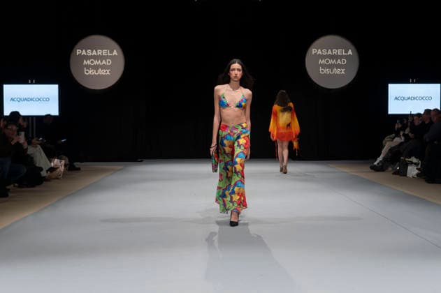 February 9, 2026, Madrid, Madrid, Spain: The model walks the runway at the MOMAD International Fashion Show, wearing designs by students from the ACQUADICOCCO, Madrid School of Fashion Design), Madrid, (02.06.26) Madrid Spain  - ZUMAc312 20260209_zsp_c312_050 Copyright: xOscarxManuelxSanchezx