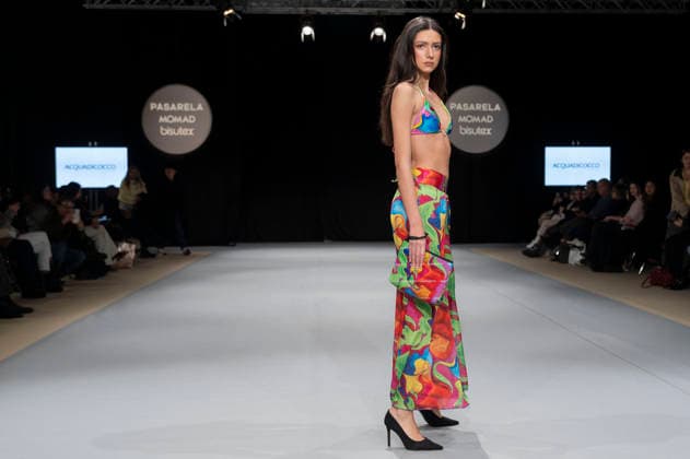 February 9, 2026, Madrid, Madrid, Spain: The model walks the runway at the MOMAD International Fashion Show, wearing designs by students from the ACQUADICOCCO, Madrid School of Fashion Design), Madrid, (02.06.26) Madrid Spain  - ZUMAc312 20260209_zsp_c312_052 Copyright: xOscarxManuelxSanchezx