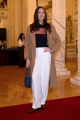 February 9, 2026, Milan, Rome, Italy: 09 02 2026 Milan, Welcome cocktail for guests at the Opening Ceremony of the Milan Cortina 2026 Olympics at the Teatro alla Scala. - Pictured: Sydney Lee Carlson Milan Italy  - ZUMAa289 20260209_zia_a289_036 Copyright: xMax Agfx