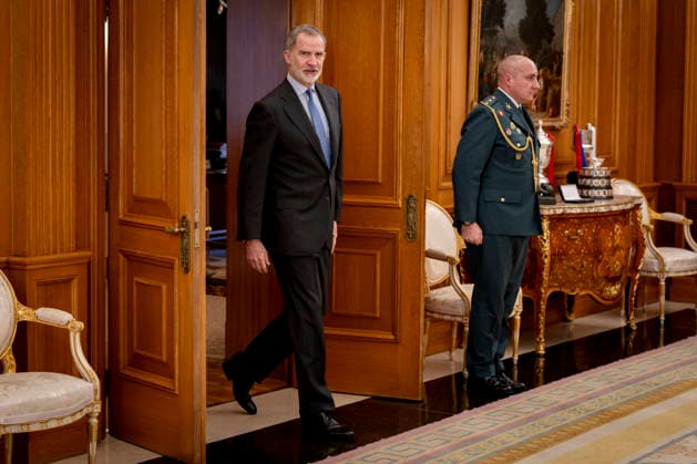 King Felipe VI receives in audience ORACLE executives King Felipe VI receives in audience the CEO of Oracle, Mike Sicilia, and the General Manager of Oracle Spain, Albert Triola, at the Palace of La Zarzuela, on February 9, 2026, in Madrid Spain 09 FEBRUARY 2026 A Pé Madrid Madrid Spain  Copyright: xA.xPÃ rezxMecax 7277542