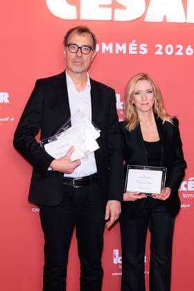 Cesar Nominees Dinner - Paris Dominik Moll and Léa Drucker attend the Cesar Nominees Dinner (Dîner des Nommés) held at Fouquet’s in Paris, France on February 9, 2026, in honor of the nominees of the 51st Cesar Ceremony Photo by David Boyer ABACAPRESS.COM Paris France  Copyright: xBoyerxDavid ABACAx