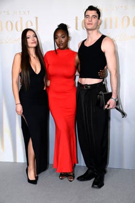 Xenia Tsilikova, Lydwine Nitidem and Frieder Sell at the cinema preview for season 21 of Germany s Next Topmodel by Heidi Klum at Zoo Palast Berlin, 09 02 2026 Foto:xN.xKubelkax xFuturexImagex gntm_6210