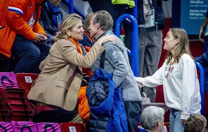 MILAN - Queen Maxima and King Willem-Alexander and Henri, Grand Duke of Luxembourg in the stands of the Milan Ice Skating Area, during the qualifying competition for the women s 500 meters at the Milan Cortina 2026 Winter Olympics. ROBIN UTRECHT ANP netherlands out - belgium out  Copyright: xx x550223521x originalFilename: 550223521.jpg