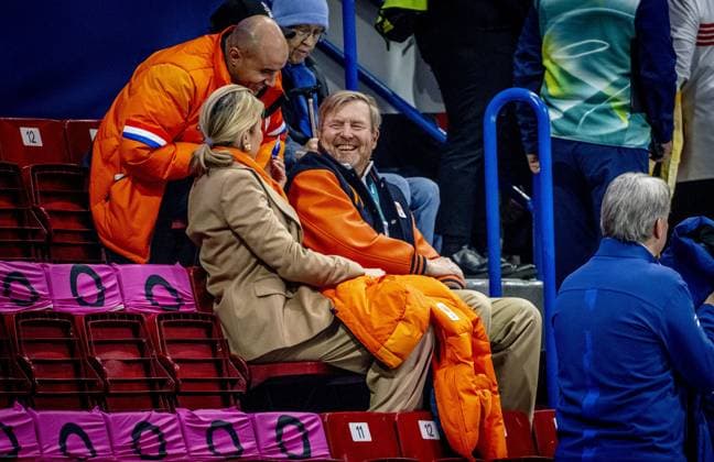 MILAN - Queen Maxima and King Willem-Alexander in the stands of the Milan Ice Skating Area during the qualifying competition for the women s 500 meters at the Milan Cortina 2026 Winter Olympics. ROBIN UTRECHT ANP netherlands out - belgium out  Copyright: xx x550223524x originalFilename: 550223524.jpg