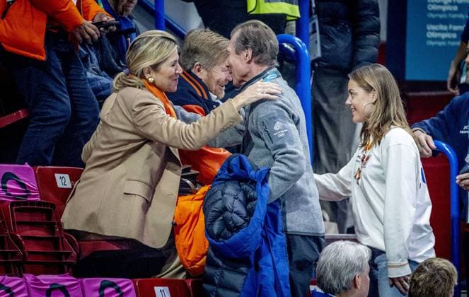 MILAN - Queen Maxima and King Willem-Alexander and Henri, Grand Duke of Luxembourg in the stands of the Milan Ice Skating Area, during the qualifying competition for the women s 500 meters at the Milan Cortina 2026 Winter Olympics. ROBIN UTRECHT ANP netherlands out - belgium out  Copyright: xx x550223535x originalFilename: 550223535.jpg