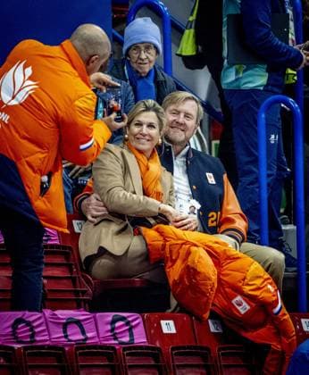 MILAN - Queen Maxima and King Willem-Alexander in the stands of the Milan Ice Skating Area during the qualifying competition for the women s 500 meters at the Milan Cortina 2026 Winter Olympics. ROBIN UTRECHT ANP netherlands out - belgium out  Copyright: xx x550223585x originalFilename: 550223585.jpg