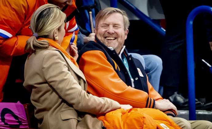 MILAN - Queen Maxima and King Willem-Alexander and Henri, Grand Duke of Luxembourg in the stands of the Milan Ice Skating Area, during the qualifying competition for the women s 500 meters at the Milan Cortina 2026 Winter Olympics. ROBIN UTRECHT ANP netherlands out - belgium out  Copyright: xx x550225495x originalFilename: 550225495.jpg
