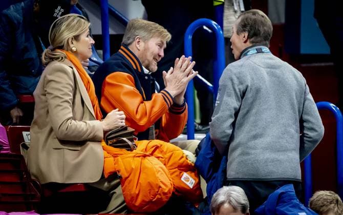 MILAN - Queen Maxima and King Willem-Alexander and Henri, Grand Duke of Luxembourg in the stands of the Milan Ice Skating Area, during the qualifying competition for the women s 500 meters at the Milan Cortina 2026 Winter Olympics. ROBIN UTRECHT ANP netherlands out - belgium out  Copyright: xx x550225513x originalFilename: 550225513.jpg
