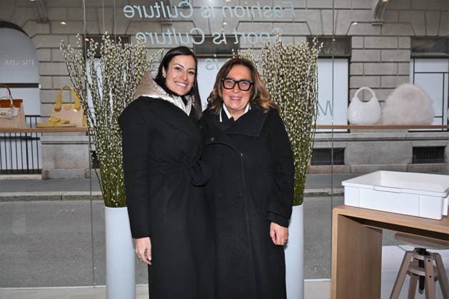 Milan, Italy The Luxury Icons inauguration and presentation at the MonteNapoleone District, the initiative included in the program of the Milan Cortina 2026 Cultural Olympics. In the photo: Annalisa Cardinale director of RODO, Barbara Ricci CEO Giorgio Linea in the event space  Copyright: xNickxZonnax xipa-agency.netx xNickxZonnax IPA_Agency_IPA71223177