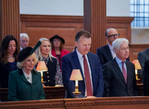 Queen at St Bride s Church on Fleet Street in London, UK, 10 February 2026 London, UK, 10 February 2026: Her Majesty The Queen Camilla, seen here with her former press officer Mark Boland, attended a Service of Celebration to Mark the 650th anniversary of Royal Confirmation of the Guild of St Bride, at St Bride™s Church, Fleet Street, London. The Queen joined the congregation for the service which will recognise the work of the Guild in facilitating public worship at St Bride™s, and in its ministry to journalism. After the service, Her Majesty attended a short reception in the crypt to meet Guild members and met students supported by a Guild bursary. The Queen Camilla became the Patron of the Guild of St Bride in 2012., Credit:Arthur Ed Copyright: xArthurxEdwardsx xAvalonx 1073734135