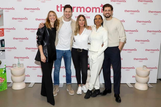 Nora Dietrich, Doc Felix, Bettina Graf, Barbara Becker, Chris Wackert as guests at the Koch Vorstellung Longevity and Thermomix event at kju Studio on Tuesday, February 10, 2026 in Hamburg Hamburg Germany