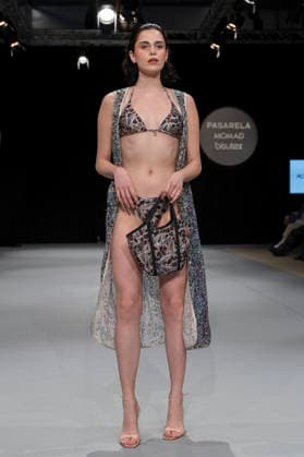 February 10, 2026, Madrid, Madrid, Spain: The model walks the runway at the MOMAD International Fashion Show, wearing designs by students from the ACQUADICOCCO, Madrid School of Fashion Design), Madrid, (02.06.26) Madrid Spain  - ZUMAc312 20260210_zsp_c312_049 Copyright: xOscarxManuelxSanchezx