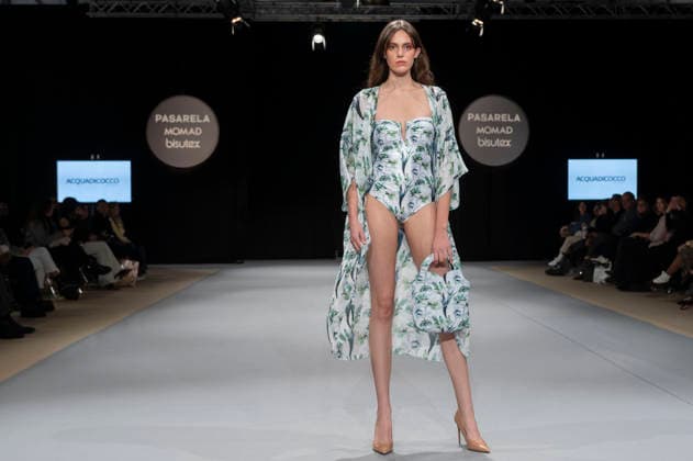 February 10, 2026, Madrid, Madrid, Spain: The model walks the runway at the MOMAD International Fashion Show, wearing designs by students from the ACQUADICOCCO, Madrid School of Fashion Design), Madrid, (02.06.26) Madrid Spain  - ZUMAc312 20260210_zsp_c312_055 Copyright: xOscarxManuelxSanchezx