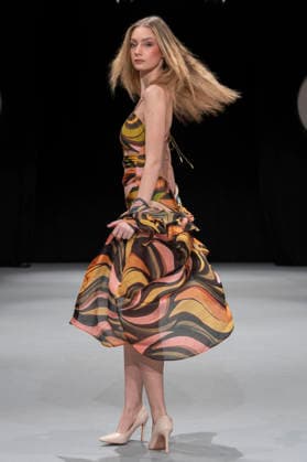 February 10, 2026, Madrid, Madrid, Spain: The model walks the runway at the MOMAD International Fashion Show, wearing designs by students from the ACQUADICOCCO, Madrid School of Fashion Design), Madrid, (02.06.26) Madrid Spain  - ZUMAc312 20260210_zsp_c312_058 Copyright: xOscarxManuelxSanchezx
