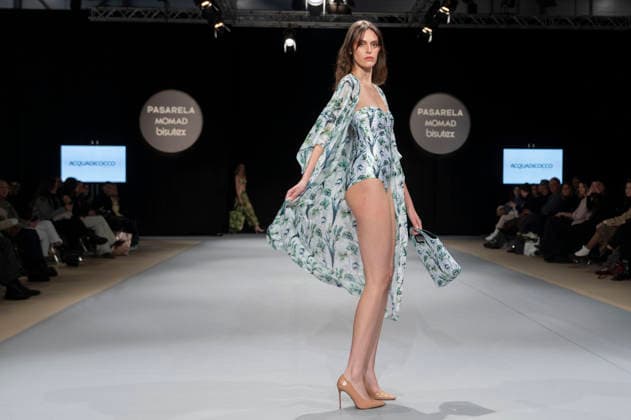 February 10, 2026, Madrid, Madrid, Spain: The model walks the runway at the MOMAD International Fashion Show, wearing designs by students from the ACQUADICOCCO, Madrid School of Fashion Design), Madrid, (02.06.26) Madrid Spain  - ZUMAc312 20260210_zsp_c312_077 Copyright: xOscarxManuelxSanchezx