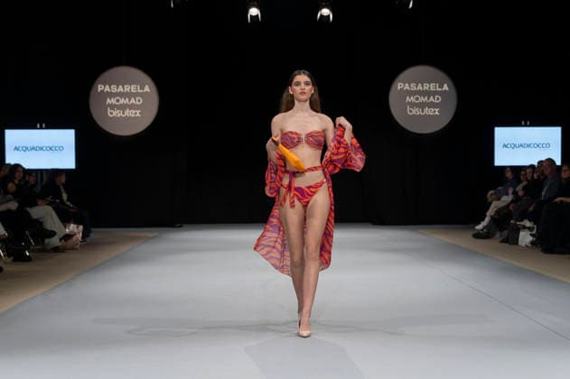 February 10, 2026, Madrid, Madrid, Spain: The model walks the runway at the MOMAD International Fashion Show, wearing designs by students from the ACQUADICOCCO, Madrid School of Fashion Design), Madrid, (02.06.26) Madrid Spain  - ZUMAc312 20260210_zsp_c312_075 Copyright: xOscarxManuelxSanchezx