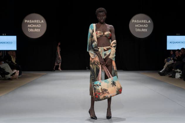 February 10, 2026, Madrid, Madrid, Spain: The model walks the runway at the MOMAD International Fashion Show, wearing designs by students from the ACQUADICOCCO, Madrid School of Fashion Design), Madrid, (02.06.26) Madrid Spain  - ZUMAc312 20260210_zsp_c312_086 Copyright: xOscarxManuelxSanchezx