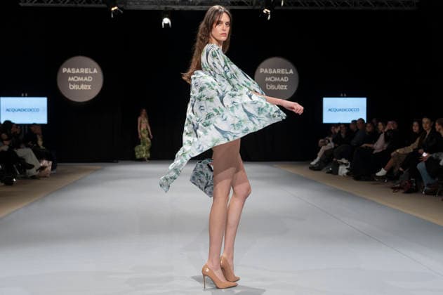 February 10, 2026, Madrid, Madrid, Spain: The model walks the runway at the MOMAD International Fashion Show, wearing designs by students from the ACQUADICOCCO, Madrid School of Fashion Design), Madrid, (02.06.26) Madrid Spain  - ZUMAc312 20260210_zsp_c312_087 Copyright: xOscarxManuelxSanchezx