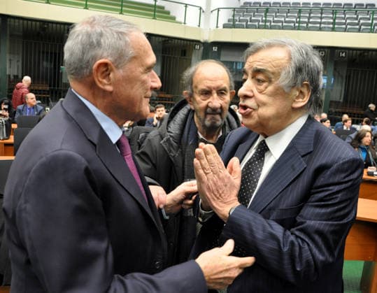 Palermo. Bunker courtroom at Ucciardone prison, 40 years after the Mafia maxi-trial, presentation of Pietro Grasso s book U MAXI . Photograph by Alessandro Fucarini.  Copyright: xalessandroxfucarinix xipa-agency.netx xfucarinix IPA_Agency_IPA71232220