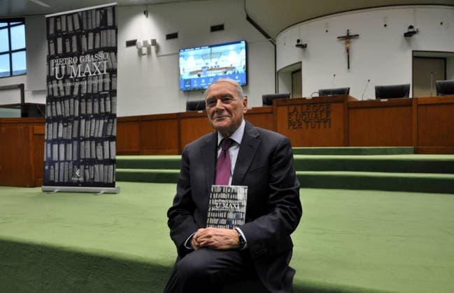 Palermo. Bunker courtroom at Ucciardone prison, 40 years after the Mafia maxi-trial, presentation of Pietro Grasso s book U MAXI . Photograph by Alessandro Fucarini.  Copyright: xalessandroxfucarinix xipa-agency.netx xfucarinix IPA_Agency_IPA71232251