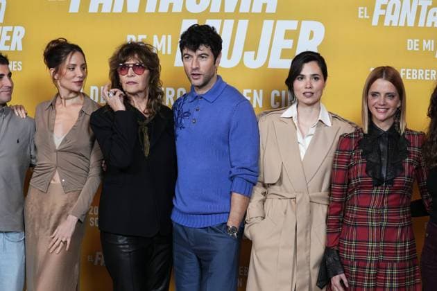 Marco Caceres, Maria Hervas, Maria Ripoll, Javier Rey, Loreto Mauleon and Macarena Gomez at photocall film El Fantasma de mi mujer in Madrid on Tuesday, 10 February 2026. Cordon Press 