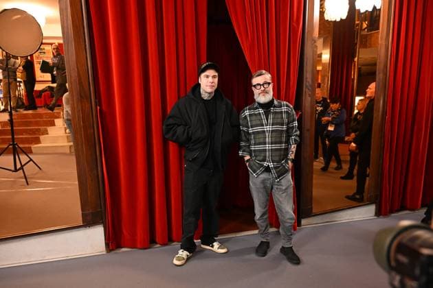 Sanremo: 76th Italian Song Festival. Fourth day of rehearsals. Pictured: Fedez and Marco Masini  Copyright: xMaurizioxD Avanzox xipa-agency.netx xMaurizioxDxAvanzox IPA_Agency_IPA71248364