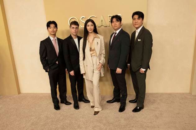 February 10, 2026, Beverly Hills, California, USA: (L-R) HEE DONG NAM, YU HAN LEE, EJAE, MARK SONNENBLICK and JOONG GYU KWAK attend attend the 98th Oscars Nominees Luncheon. Beverly Hills USA  - ZUMAb173 20260210_aap_b173_107 Copyright: xBillyxBennightx